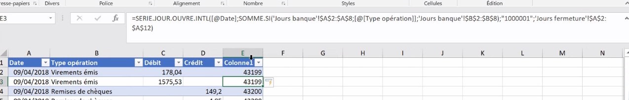 Excel formation - video comment calculer les dates de valeurs bancaire sur excel