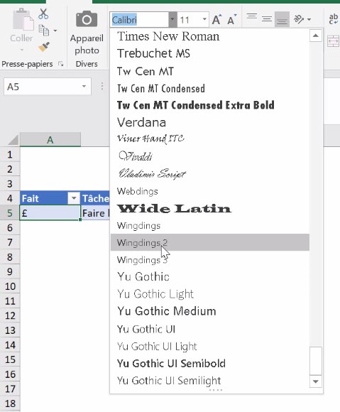 Excel formation - video crer une check list dynamique todo courses fournitures scolaires vacances mariage