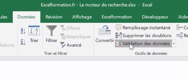 Excel formation - video comment ajouter la saisie semi automatique  votre moteur de recherche excel