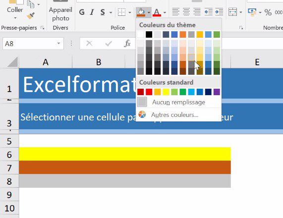 Excel formation - video comment slectionner les cellules de mme couleur