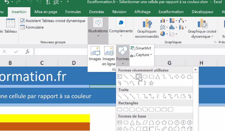 Excel formation - video comment slectionner les cellules de mme couleur