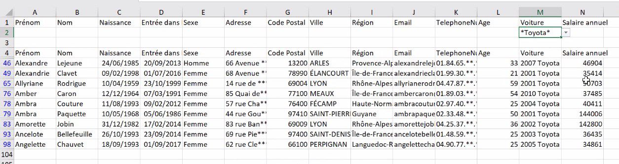 Excel formation - comment analyser des donnees avec excel tri filtre filtre elabore tableaux croises dynamiques