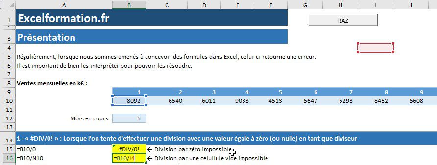 Excel formation - video comment comprendre et corriger les erreurs de formule excel