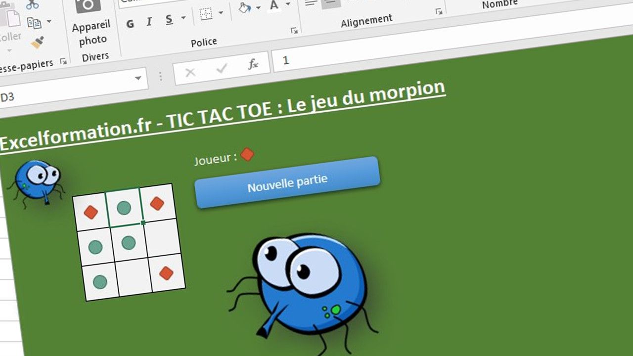 [VIDEO]Comment créer un jeu sur Excel : TIC TAC TOE - Le jeu du morpion [Tutoriel VBA débutant]