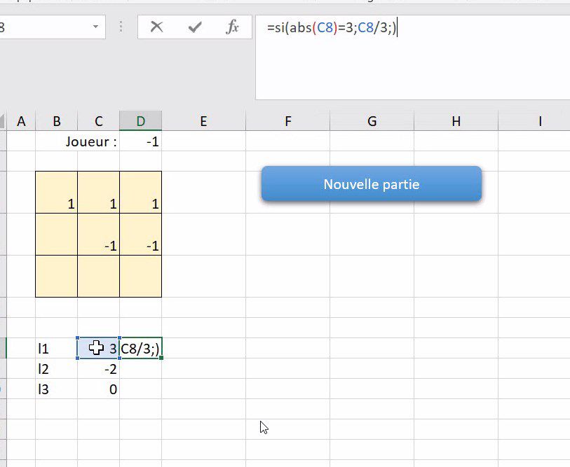 Excel formation - video comment creer un jeu sur excel tic tac toe le jeu du morpion tutoriel vba debutant