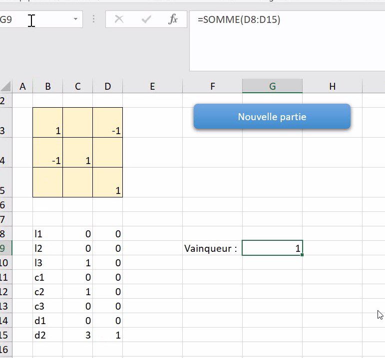 Excel formation - video comment creer un jeu sur excel tic tac toe le jeu du morpion tutoriel vba debutant