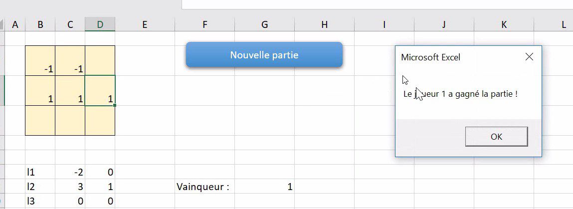 Excel formation - video comment creer un jeu sur excel tic tac toe le jeu du morpion tutoriel vba debutant