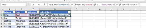 Excel formation - Créer-logins-et-mots-de-passe - 13