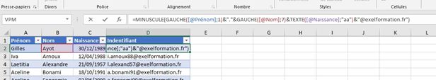 Excel formation - Créer-logins-et-mots-de-passe - 14