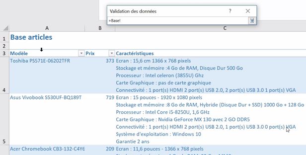 Excel formation - Ajuster la taille de cellule - 04