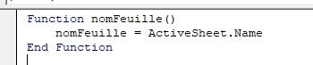 Excel formation - Récupérer le nom d'une feuille - 09