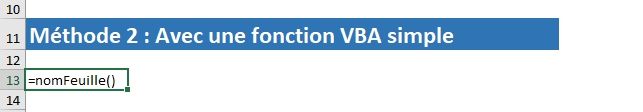 Excel formation - Récupérer le nom d'une feuille - 10