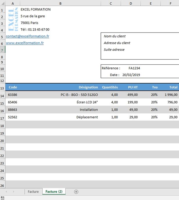 Excel formation - Comment créer et dupliquer un modèle de saisie à l'infini - 05