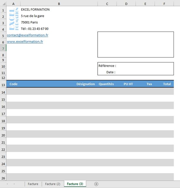 Excel formation - Comment créer et dupliquer un modèle de saisie à l'infini - 09