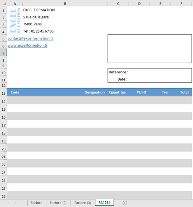 Excel formation - Comment créer et dupliquer un modèle de saisie à l'infini - 12