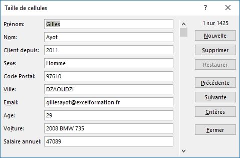 Excel formation - Comment créer un formulaire de saisie sans macro - 10