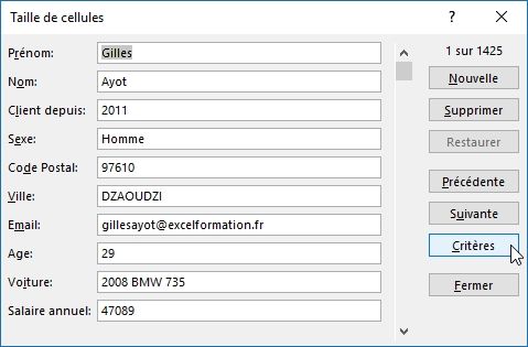 Excel formation - Comment créer un formulaire de saisie sans macro - 11