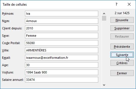 Excel formation - Comment créer un formulaire de saisie sans macro - 13