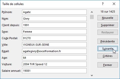 Excel formation - Comment créer un formulaire de saisie sans macro - 15