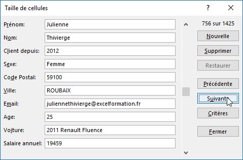 Excel formation - Comment créer un formulaire de saisie sans macro - 18