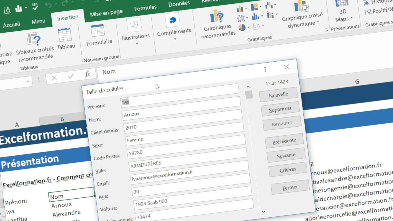 [VIDEO]Comment créer un formulaire pour entrer des données sans macro VBA