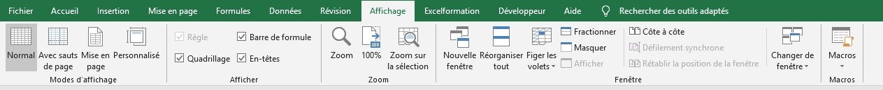 Excel formation - Apprendre à utiliser Excel pour débutant - Le ruban - 09