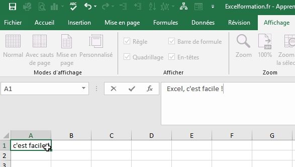 Excel formation - Apprendre Excel - Mettre en forme les cellules - 01