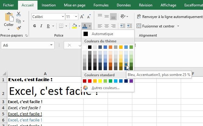 Excel formation - Apprendre Excel - Mettre en forme les cellules - 15