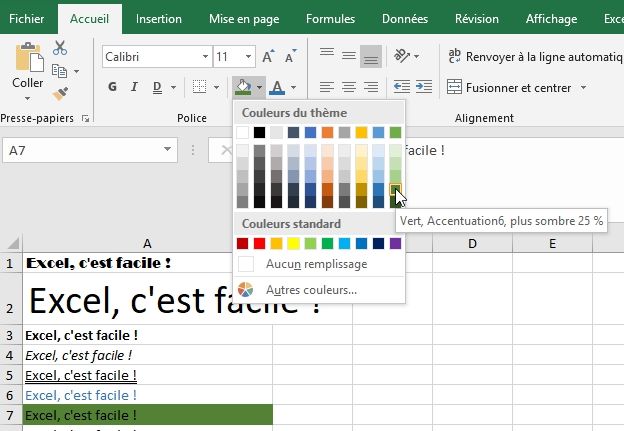 Excel formation - Apprendre Excel - Mettre en forme les cellules - 26