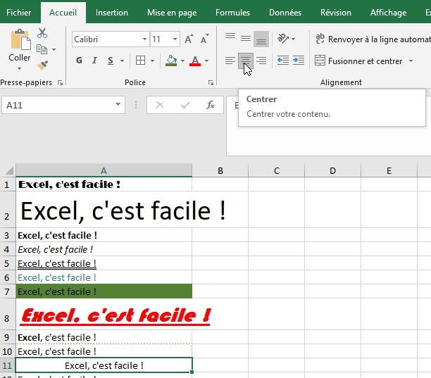 Excel formation - Apprendre Excel - Mettre en forme les cellules - 28