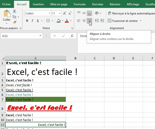 Excel formation - Apprendre Excel - Mettre en forme les cellules - 29