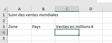 Excel formation - Apprendre Excel - Saisir des données dans un tableau - 10