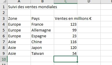 Excel formation - Apprendre Excel - Saisir des données dans un tableau - 11