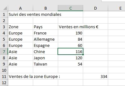 Excel formation - Apprendre Excel - Saisir des données dans un tableau - 14