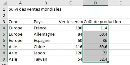 Excel formation - Apprendre Excel - Saisir des données dans un tableau - 17