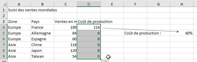 Excel formation - Apprendre Excel - Saisir des données dans un tableau - 19