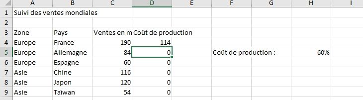 Excel formation - Apprendre Excel - Saisir des données dans un tableau - 22