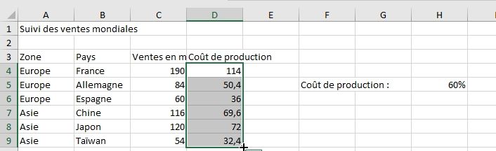 Excel formation - Apprendre Excel - Saisir des données dans un tableau - 23