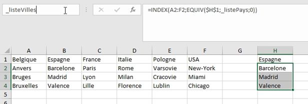Excel formation - Comment créer des listes déroulantes en cascade - 18