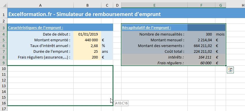 Excel formation - Comment créer un simulateur d'emprunt bancaire sur Excel - 08