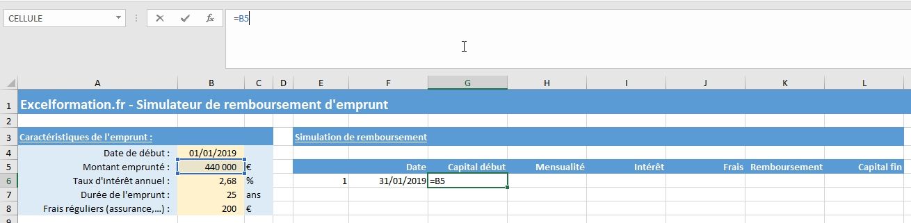 Excel formation - Comment créer un simulateur d'emprunt bancaire sur Excel - 12