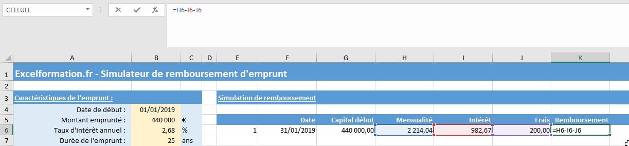 Excel formation - Comment créer un simulateur d'emprunt bancaire sur Excel - 16