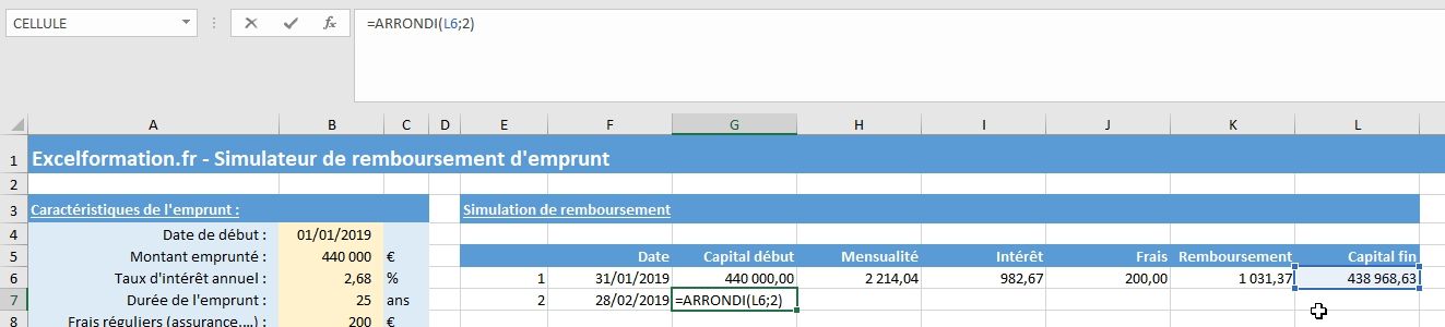 Excel formation - Comment créer un simulateur d'emprunt bancaire sur Excel - 20
