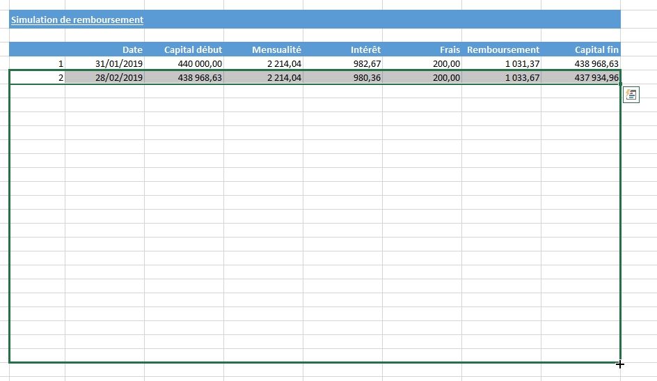 Excel formation - Comment créer un simulateur d'emprunt bancaire sur Excel - 25