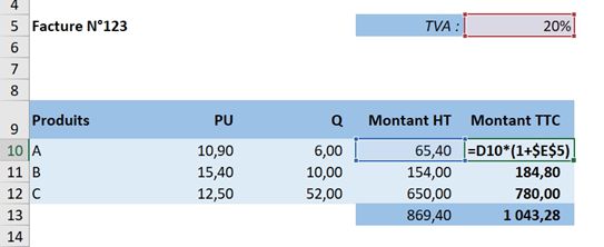 Excel formation - Le symbole dollar - 04