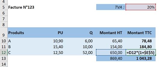 Excel formation - Le symbole dollar - 05