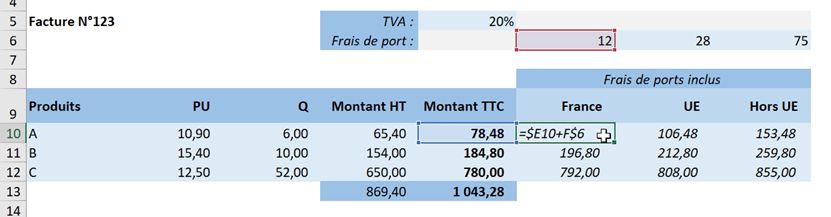 Excel formation - Le symbole dollar - 06