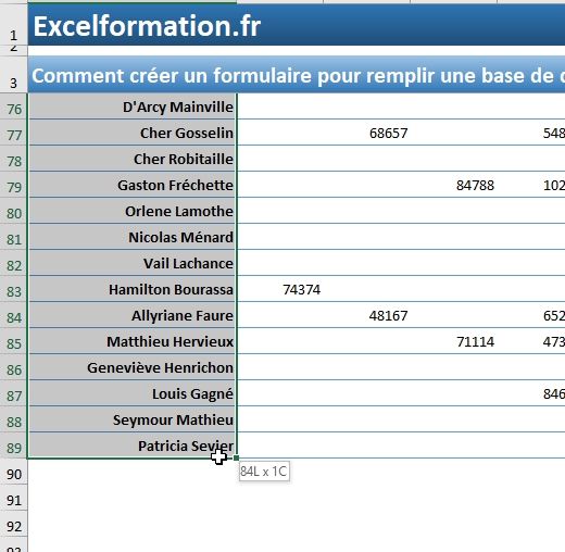 Excel formation - Formulaire pour remplir une base - 03