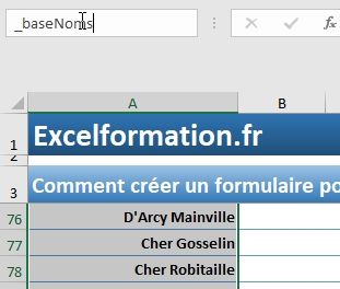 Excel formation - Formulaire pour remplir une base - 04