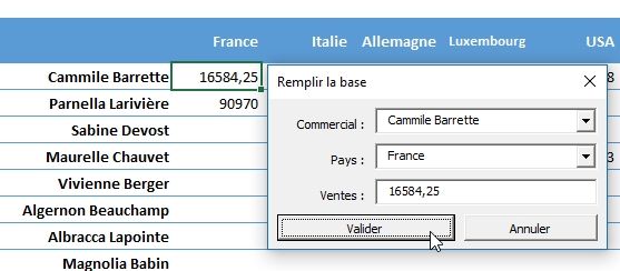 Excel formation - Formulaire pour remplir une base - 20